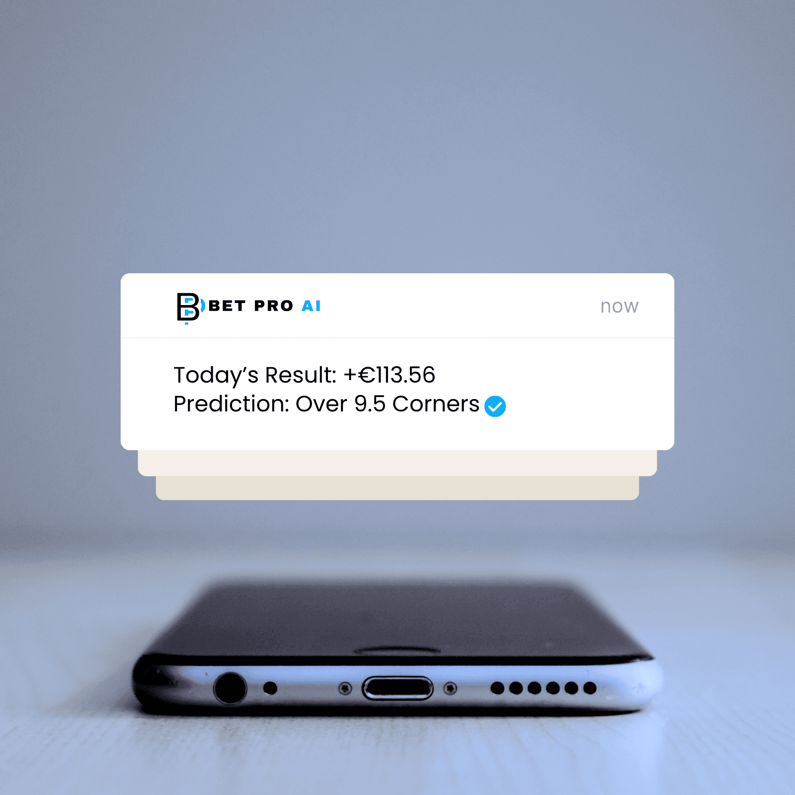 Lock-screen notification showing yesterday's result