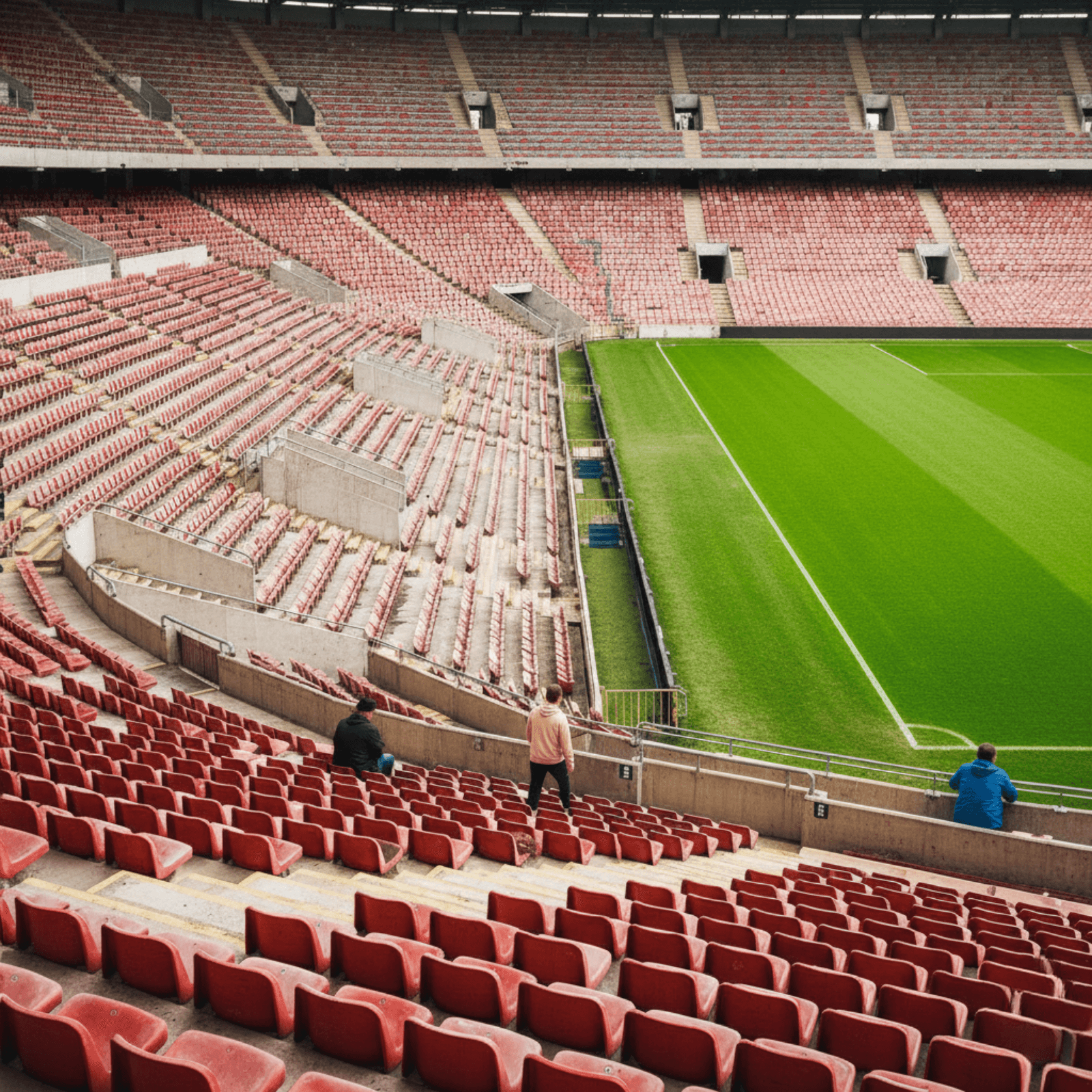 Almost empty football stadium
